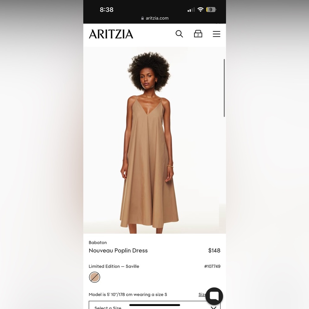 SOLD OUT Aritzia Babaton Nouveau Poplin Dress